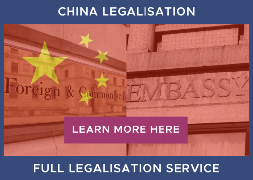 Full Chinese Legalisation Service